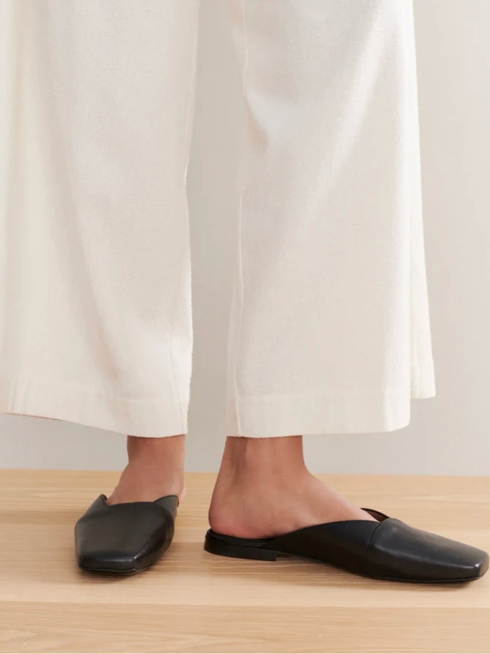 Jenni Kayne Mia Mule Black Leather Square-Toe Slip-On Size 11 - Picture 4 of 6